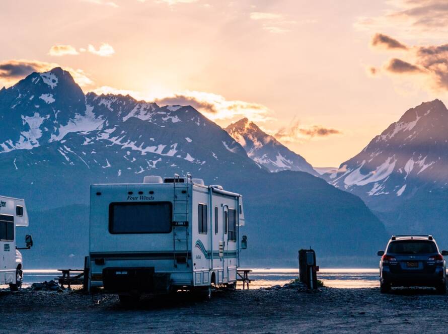 RV at mountains